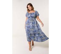Blue Vanilla Blue Curve Scoop Neck Midi Dress Blue 18-20