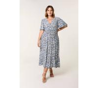 Blue Vanilla Women's Blue Curve Wrap Front Dress | Size: 22-24 Blue Vanilla Blue 22-24