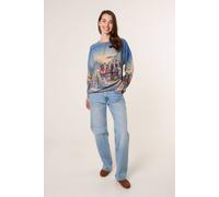Blue Vanilla Women's Blue Dog Print Long Sleeve Jumper Blue Vanilla Blue One Size