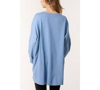 Blue Vanilla Blue Long Lace Bow Sweat Top Slip On Round Blue