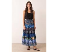 Blue Vanilla Multi Print Shirred Skirt - Blue - One Size