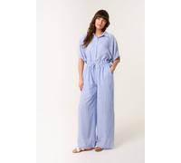 Blue Vanilla Women's Blue Paperbag Waist Pinstripe Trouser | Size: Medium/Large Blue Vanilla Blue M/L