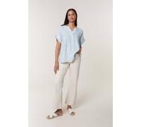 Blue Vanilla Blue Printed V Neck Button Top Blue S