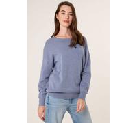 Blue Vanilla Women's Blue Round Neck Jumper | Size: 14-16 Blue Vanilla Blue 14-16