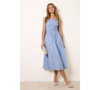 Blue Vanilla Blue Ruched Binding Strappy Midi Dress Blue