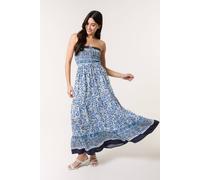 Blue Vanilla Blue Shirred Bust Bandeau Dress Blue S/M