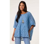 Blue Vanilla Women's Blue Short Sleeve Round Neck Top