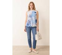 Blue Vanilla Sleeveless High Neck Puffball Blouse - S-M - Blue