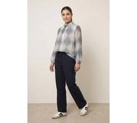 Blue Vanilla Spot Print Puffball Cowl Neck Blouse - S-M - Blue