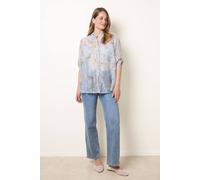 Blue Vanilla Sheer Floral Shirt - One Size - Blue