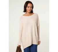 Blue Vanilla Women's Stone Boxy Jumper With Buttons Blue Vanilla Stone One Size