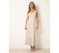 Blue Vanilla Broderie Button Down Maxi Dress - S - Ivory