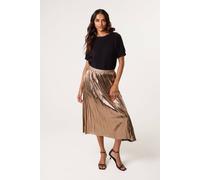 Blue Vanilla Bronze Metallic Pleated Tulle Skirt Bronze S/M