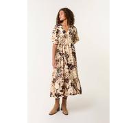Blue Vanilla Brown Abstract Animal Print Dress Brown S/M