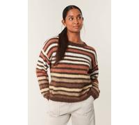 Blue Vanilla Brown Colourful Jumper With Stripes Brown S/M