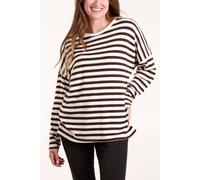 Blue Vanilla Brown Cut And Sew Knit Stripe Top Multi
