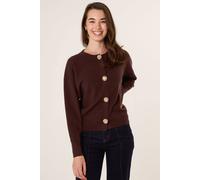 Blue Vanilla Brown Gold Flower Button Cardigan Brown 14-16