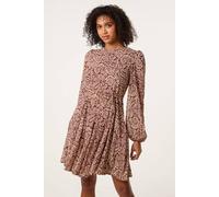 Blue Vanilla Godet Dress With Self Tie - UK 18 - Brown