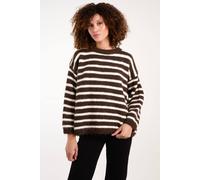 Blue Vanilla Soft Knit Round Neck Stripe Jumper - One Size - Brown