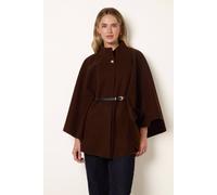 Blue Vanilla Women's Brown Sleeveless Button Up Turtleneck Poncho