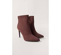 Blue Vanilla Brown Suedette Heeled Boots Brown 7
