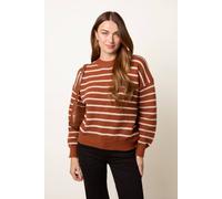 Blue Vanilla Brown Textured Stripe Jumper Brown S/M
