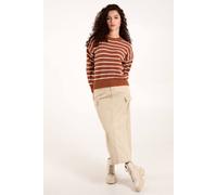 Blue Vanilla Brown Textured Stripe Jumper Brown M/L