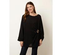 Blue Vanilla Women's Black Buckle Metallic Top Blue Vanilla Black One Size