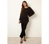 Blue Vanilla Buckle Metallic Top - One Size - Black