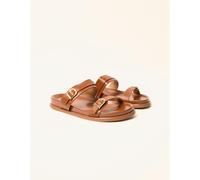 Blue Vanilla Buckled Strap Sandals - UK 4 - Camel