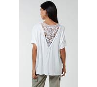 Blue Vanilla Women's Butterfly Lace Back Top in Ivory | Size: Small/Medium