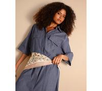 Blue Vanilla Button Front Denim Shirt Dress - One Size - Blue