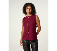 Blue Vanilla Button Front Tailored Vest - UK 10-12 - Berry