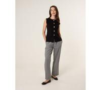 Blue Vanilla Button Front Tailored Vest - UK 6-8 - Black