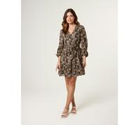 Blue Vanilla Women's Black Button Up Belted Chiffon Mini Dress | Size: 16 Blue Vanilla Black 16