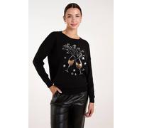 Blue Vanilla Champagne Glass Christmas Jumper In Black Black
