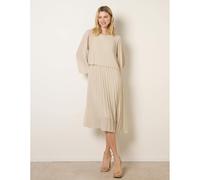 Blue Vanilla Chiffon Pleated Dress - One Size - Light Brown