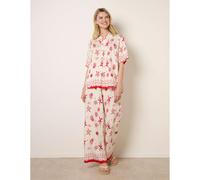 Blue Vanilla Co-Ord Set With Marine-Inspired Print - S-M - Red