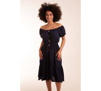 Blue Vanilla Coconut Button Dress In Navy Navy S/M