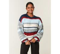 Blue Vanilla Colourful Block Horizontal Stripes Jumper - M-L - Navy