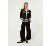 Blue Vanilla Women's Black Contrast Colour Co-ord -Button Front Set | Size: 14-16 Blue Vanilla Black 14-16