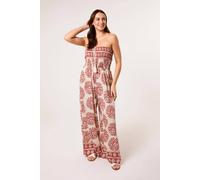 Blue Vanilla Women's Coral Strapless Elasticated Printed Jumpsuit | Size: Large/XL Blue Vanilla Coral L/XL