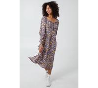 Blue Vanilla Corstet Front Long Sleeve Dress In Brown Brown 8