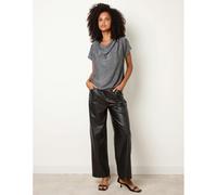 Blue Vanilla Cowl Neck Draped Top - L-XL - Silver