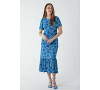 Blue Vanilla Crew Neck Midi Angel Sleeve Tie Back Dress Blue 8