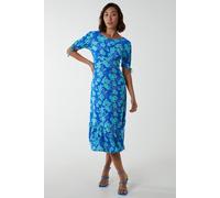 Blue Vanilla Crew Neck Midi Dress With Scrunchie Back Detail Blue 8