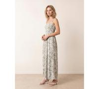 Blue Vanilla Crinkle Shirred Strappy Jumpsuit - S-M - Sage