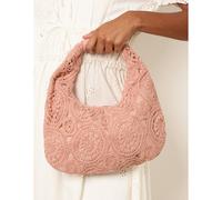 Blue Vanilla Crochet Hobo Bag - One Size - Pink