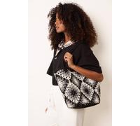 Blue Vanilla Crochet Simple Tote Bag In Black Black One Size