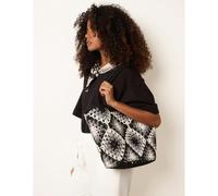 Blue Vanilla Women's Crochet Simple Tote Bag in Black Blue Vanilla Black One Size